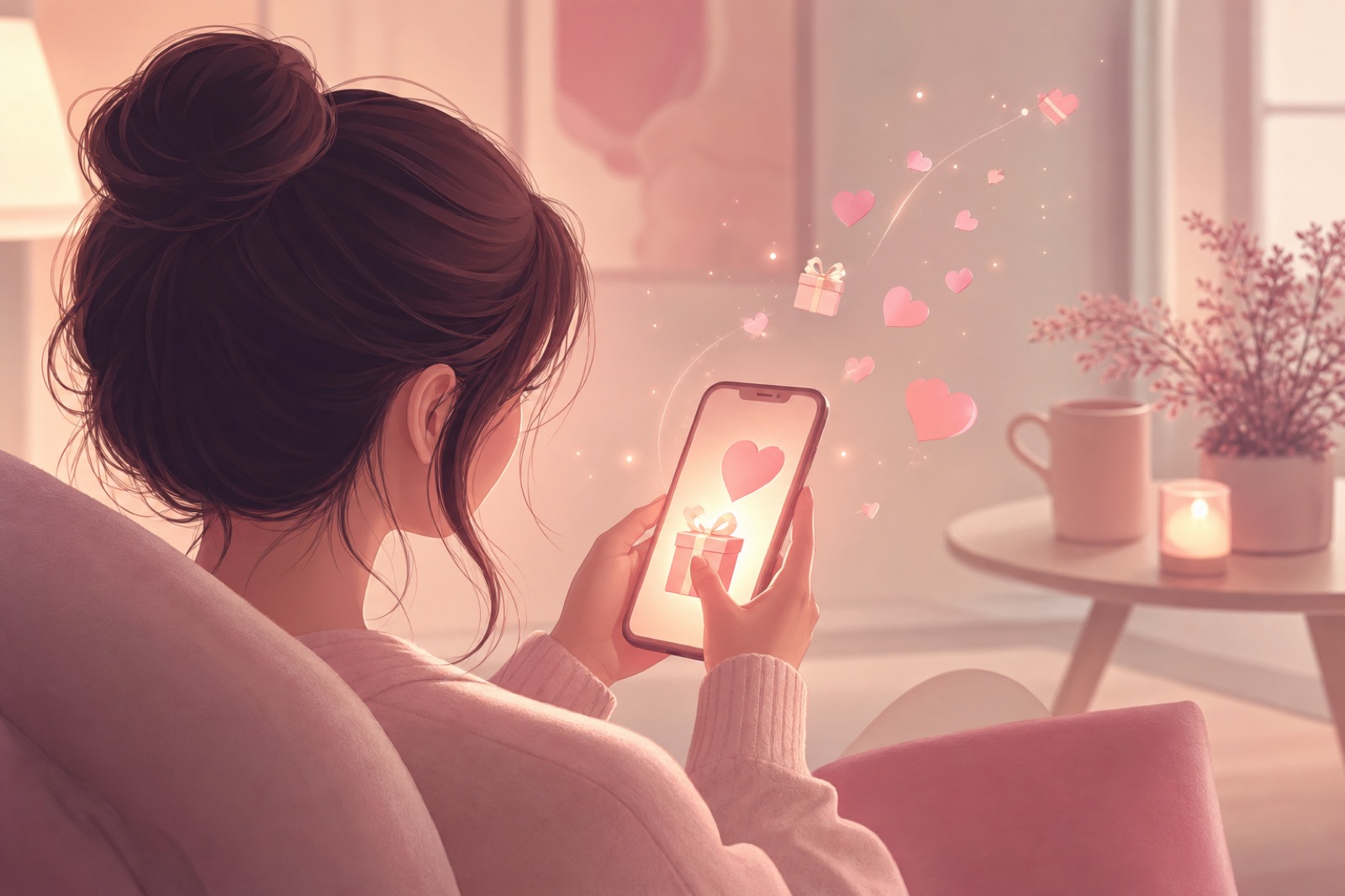 ファンがスマホで創作を応援するイメージ